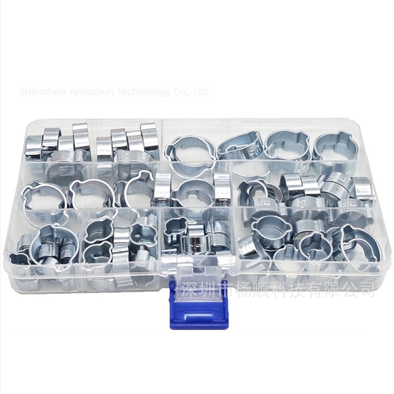 Set od 80 komada galvaniziranih čeličnih spona za crijeva s dvostrukim ušima, O-klip za lisanje, 5-20 mm