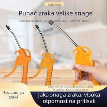 Pneumatsko pištolj za puhanje prašine – set s teleskopskom produžnom mlaznicom i opružnim cijevima
