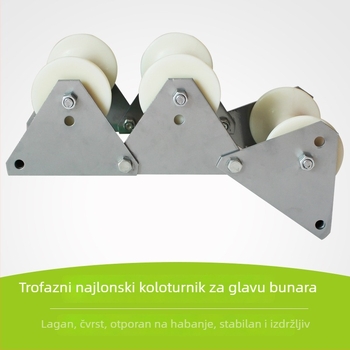 Trostruki skup kolotnih za kabel s kutom kolom i kolom za ulaz cijevi