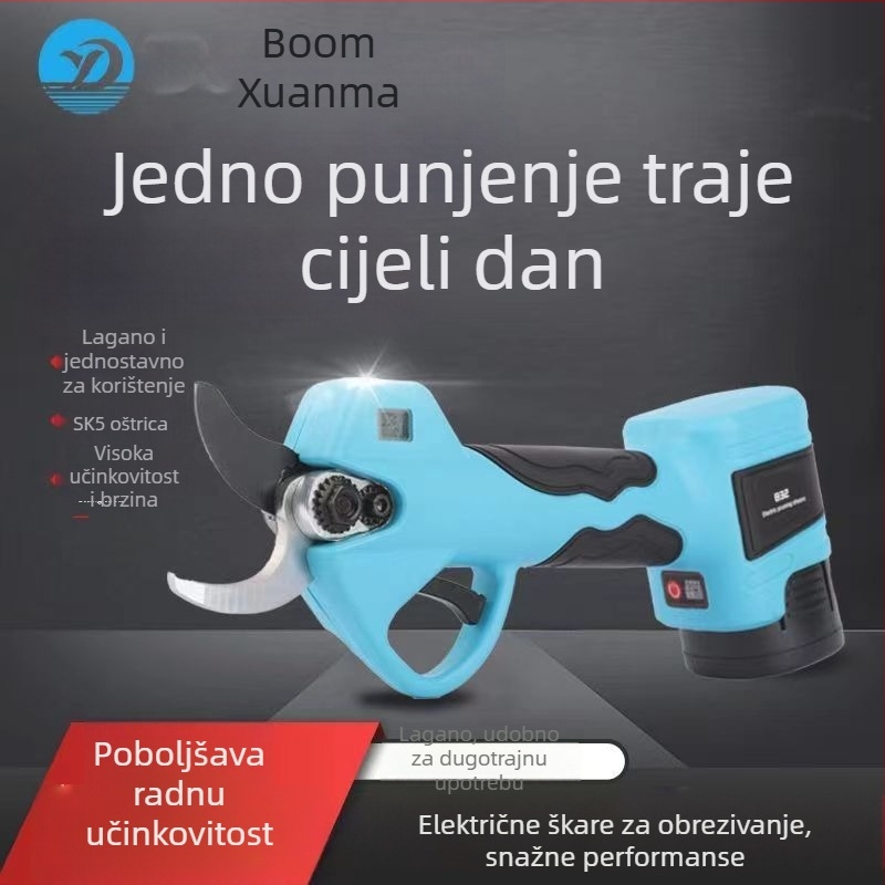 Električne škare za podrezivanje s litijskom baterijom, za voćke i vrt, visoka snaga, promjer rezanja 50 mm