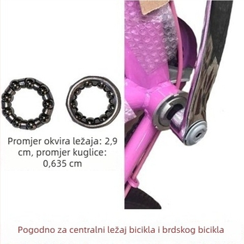 Čelične kuglice za ležaje bicikla, 3–6 mm, za prednju os, srednju os i stražnju os — za planinske i dječje bicikle
