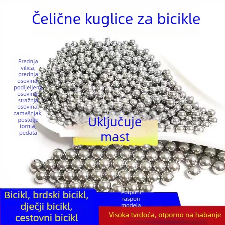 Čelične kuglice za ležaje bicikla, 3–6 mm, za prednju os, srednju os i stražnju os — za planinske i dječje bicikle