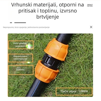 PE brze spojnice za navodnjavanje, visok tlak, četverostrano spajanje s kugličnim ventilom