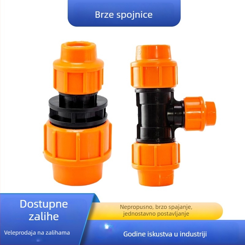 PE brze spojnice za navodnjavanje, visok tlak, četverostrano spajanje s kugličnim ventilom