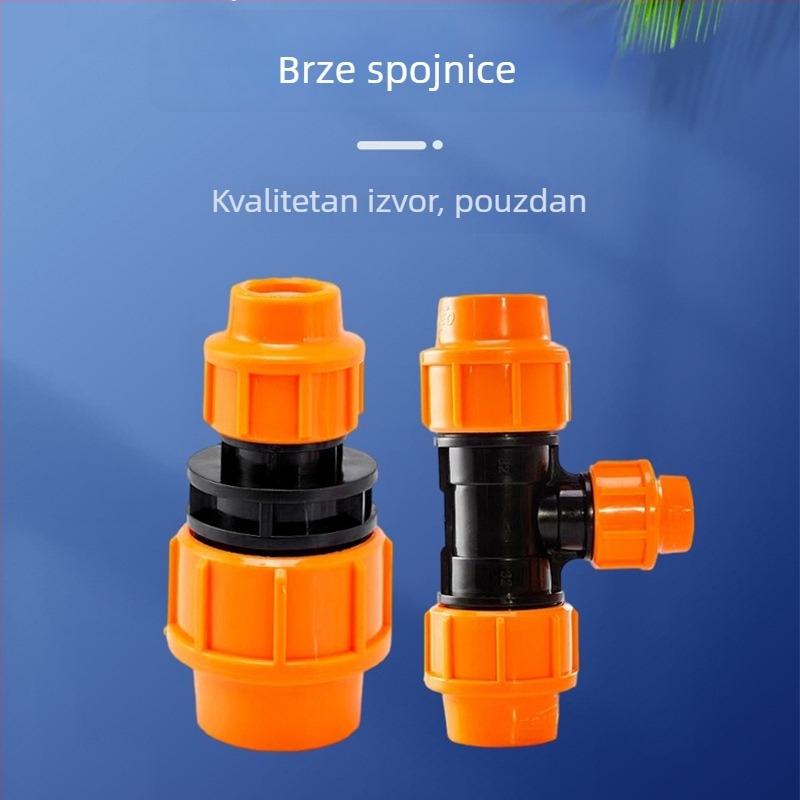 PE brze spojnice za navodnjavanje, visok tlak, četverostrano spajanje s kugličnim ventilom