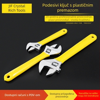 Nastavljivi ključ s plastičnom držalom, 8 inča, otporan na hrđu, velik otvor, višefunkcionalan, glava s regulacijom momenta