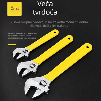 Nastavljivi ključ s plastičnom držalom, 8 inča, otporan na hrđu, velik otvor, višefunkcionalan, glava s regulacijom momenta