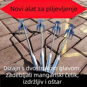 Višenamjenski alat za uklanjanje korova s korijenima, vrtna grabljica od mangan čelika za prozračivanje tla