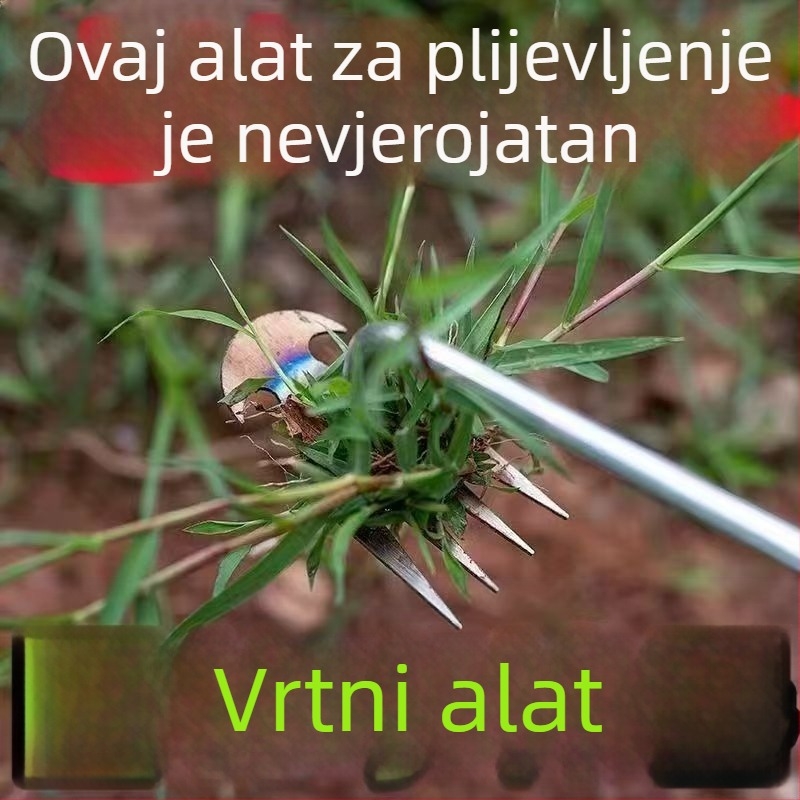 Višenamjenski alat za uklanjanje korova s korijenima, vrtna grabljica od mangan čelika za prozračivanje tla