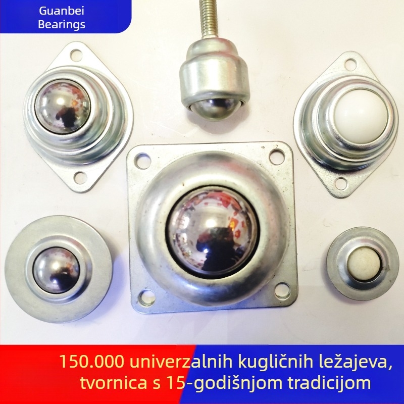 Nerđajući čelični univerzalni kuglični ležajevi za prijenos materijala kroz transportere, teški ležajevi Bull Eye kotača