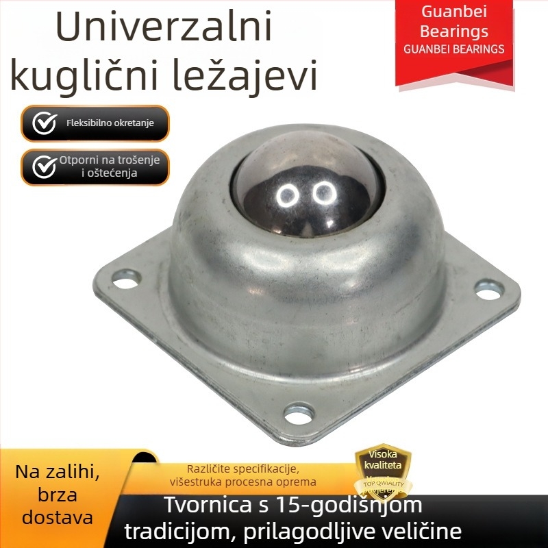 Nerđajući čelični univerzalni kuglični ležajevi za prijenos materijala kroz transportere, teški ležajevi Bull Eye kotača