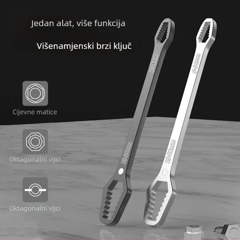 Samozatezajući univerzalni podesivi ključ s dvostrukom glavom Plum Blossom