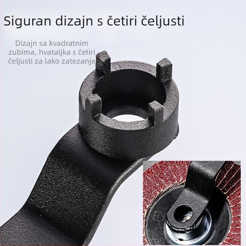 Debeli podesivi ključ za kutnu brusilicu - nastavak s četiri zuba za rastavljanje