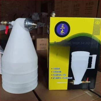 Sanmu pištolj za sprej kamen boje – plastični sprej za latex boju, vanjski zid, pneumatski tip s gornjim punjenjem