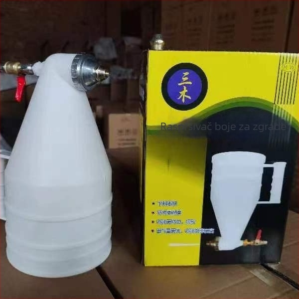 Sanmu pištolj za sprej kamen boje – plastični sprej za latex boju, vanjski zid, pneumatski tip s gornjim punjenjem