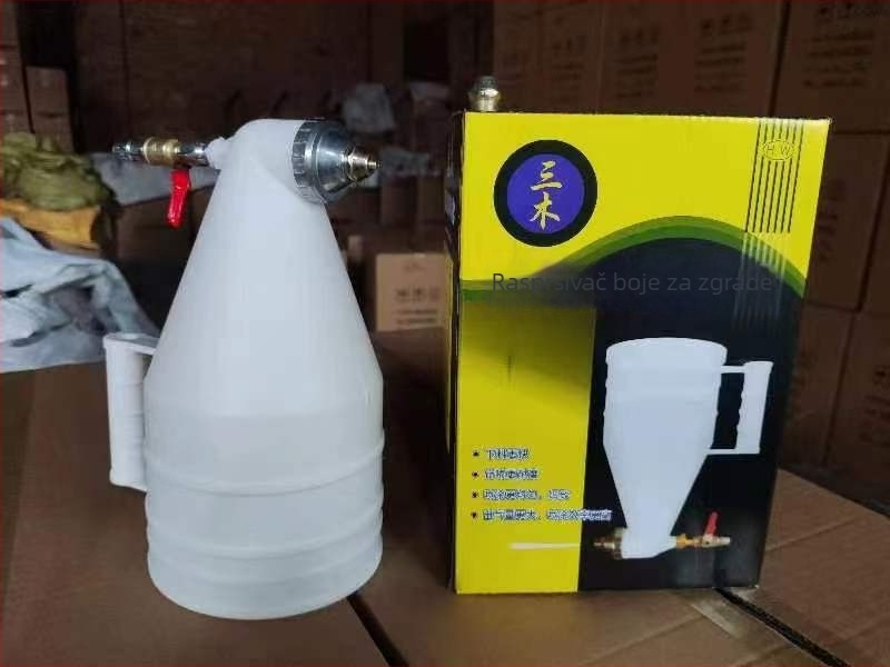 Sanmu pištolj za sprej kamen boje – plastični sprej za latex boju, vanjski zid, pneumatski tip s gornjim punjenjem