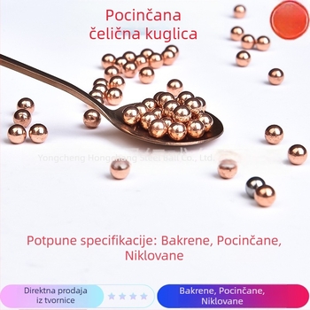 Čelične kuglice s bakrenim premazom, promjera 6–10 mm, za prak, precizno gađanje