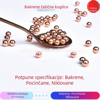 Čelične kuglice s bakrenim premazom, promjera 6–10 mm, za prak, precizno gađanje
