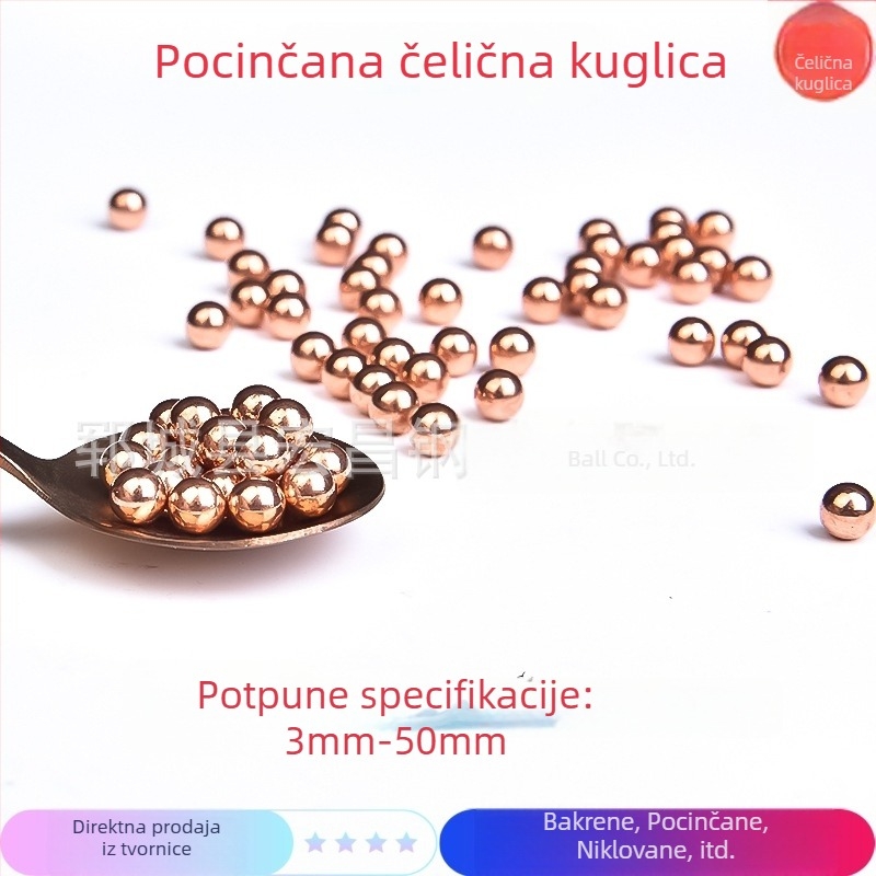 Čelične kuglice s bakrenim premazom, promjera 6–10 mm, za prak, precizno gađanje