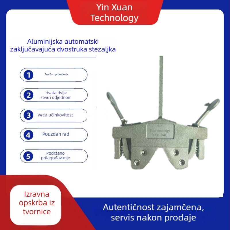 Aluminijski automatski držač za praškasti premaz, stezaljka od nehrđajućeg čelika 304/316, brzo bojanje, snažno i stabilno držanje za prskanje