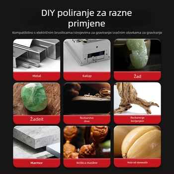 Električna glava za brušenje s dijamantnim abrazivnim diskom, 3 mm osovina, metalna glava za poliranje