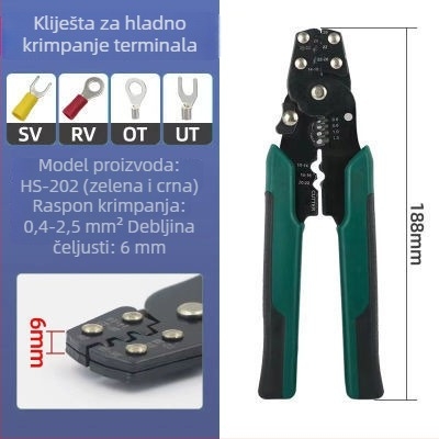 HS-202 Višenamenske kliješta za krimpanje i skidanje izolacije žica
