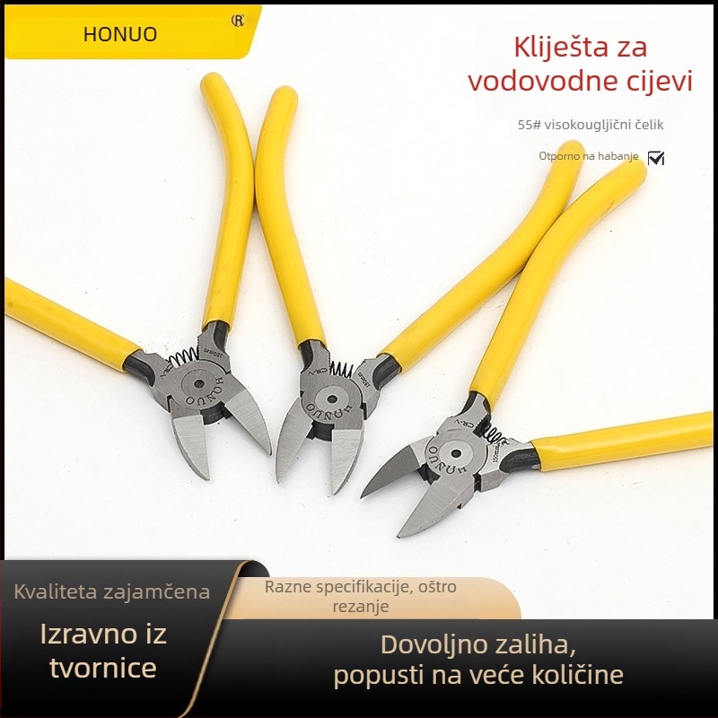 6-inčnih dijagonalnih kliješta za rezanje žica i skidanje izolacije, nehrđajući čelik, industrijska kvaliteta