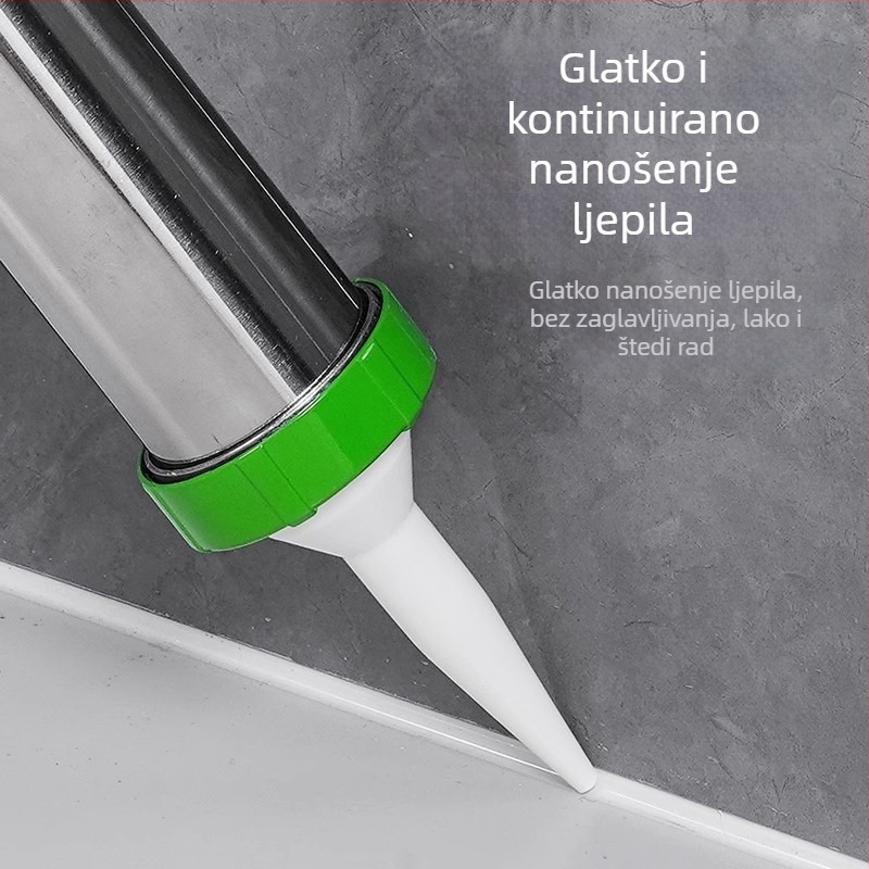 Strukturni pištolj za ljepilo s dvostrukom staklenom cijevi, ručna okretna glava od nehrđajućeg čelika, model 995, dvostruka namjena