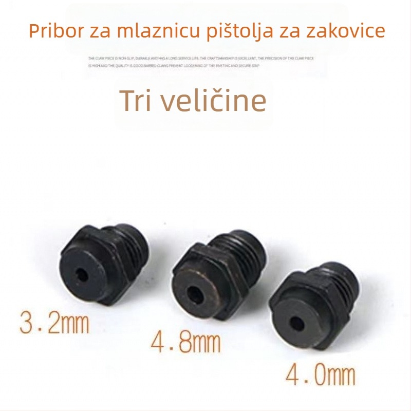 Industrijski nitni pištolj s ručnim pogonom, originalni dodaci, mlaznica i glava pištolja