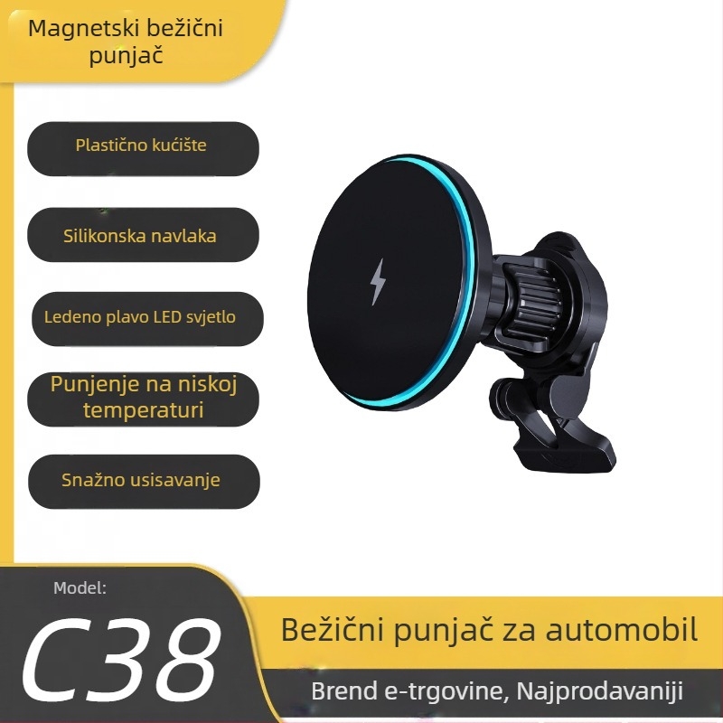 C38 magnetsko bežično punjenje za automobil za iPhone
