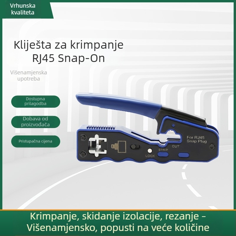 Klešta za krimpanje RJ45 8P s prolaznim otvorom – višenamjenski ručni alat visoke kvalitete
