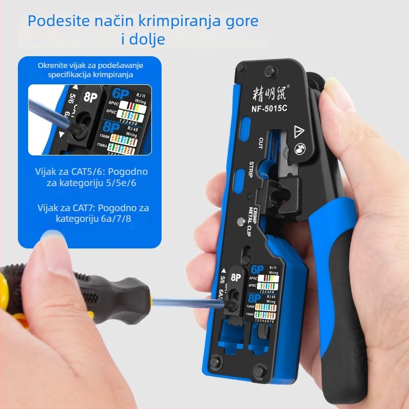 Smart Mouse NF-5015C Kliješta za mrežni kabel, 6P/8P, višenamjenski alat za rezanje žica