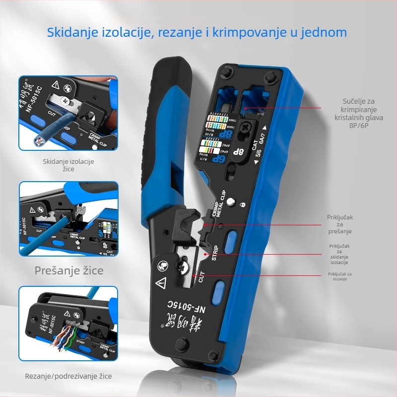 Smart Mouse NF-5015C Kliješta za mrežni kabel, 6P/8P, višenamjenski alat za rezanje žica