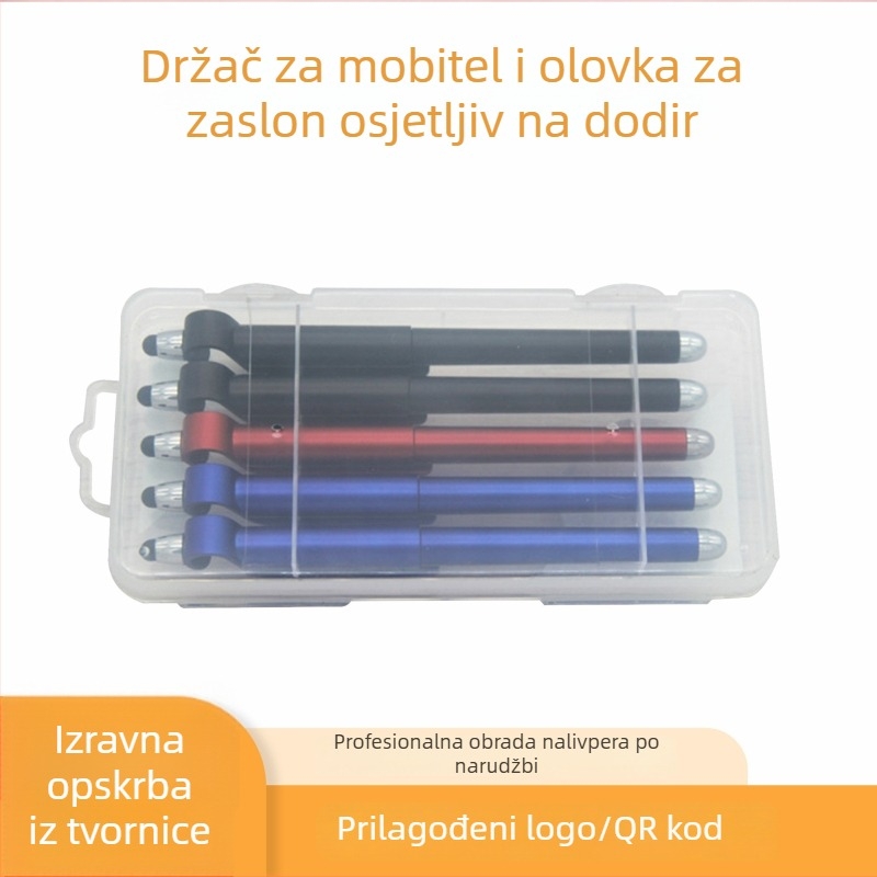 Kreativan višenamjenski držač za telefon sa stylusom i plastičnom kugličnom olovkom u poklon kutiji