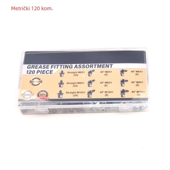 QP11 Set maznih priključaka, metrički i imperijalni veličine, 120Pcs/240Pcs, M6 M8 M10, 1/4 SAE, 1/8 NPT