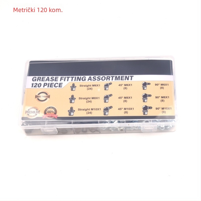 QP11 Set maznih priključaka, metrički i imperijalni veličine, 120Pcs/240Pcs, M6 M8 M10, 1/4 SAE, 1/8 NPT