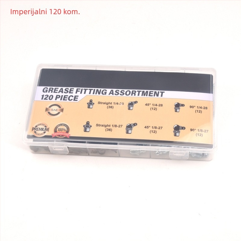 QP11 Set maznih priključaka, metrički i imperijalni veličine, 120Pcs/240Pcs, M6 M8 M10, 1/4 SAE, 1/8 NPT
