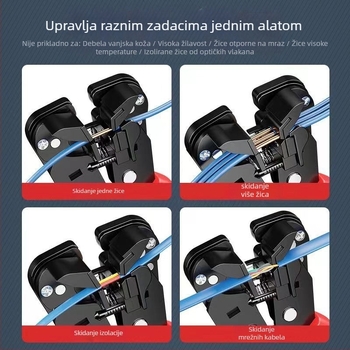 3-u-1 automatski alat za skidanje izolacije žica, nož za skidanje izolacije, novi model alata za rezanje i krimpanje kablova, 0,2–6 mm²
