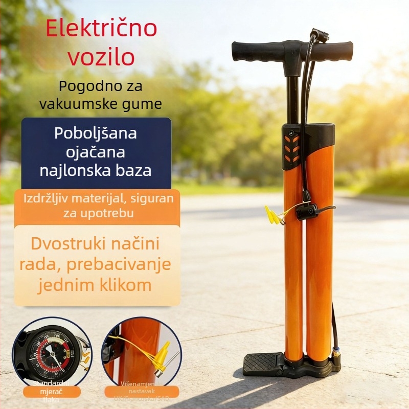 Pumpa za zrak s manometrom, univerzalna za električne skutere i bicikle
