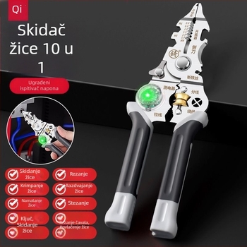 Višenamjenski električni tester s kleštima za skidanje izolacije, navijanje žica, rezanje i krimpanje