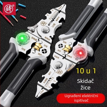 Višenamjenski električni tester s kleštima za skidanje izolacije, navijanje žica, rezanje i krimpanje