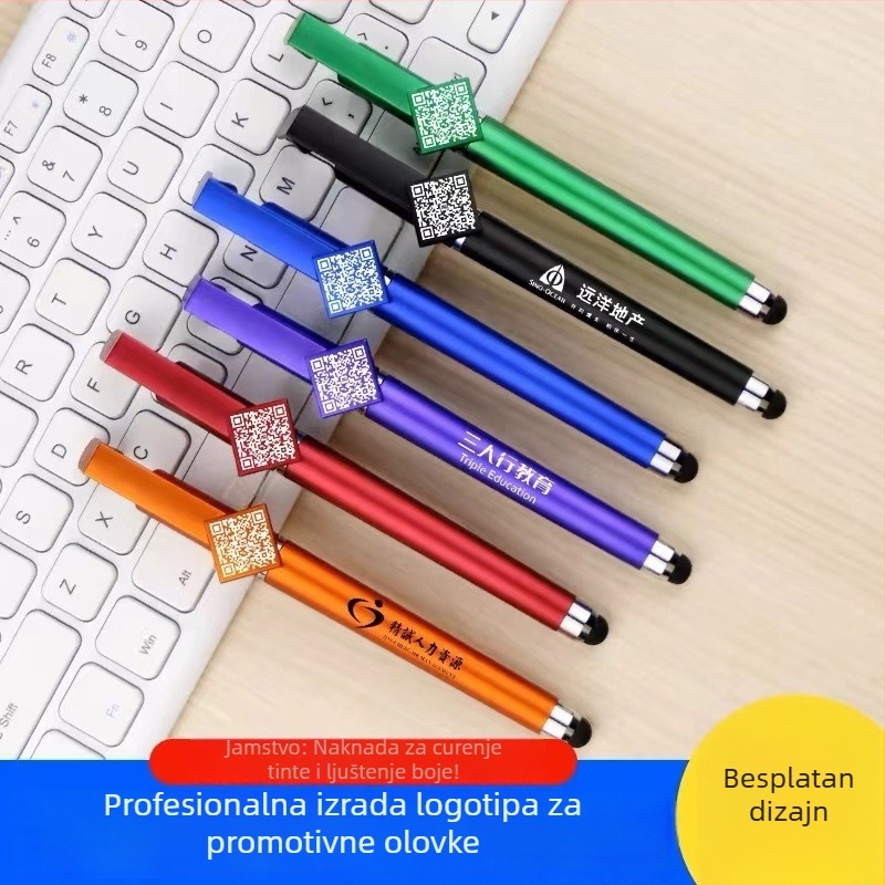 Gel olovka s logotipom, višenamjenski držač za telefon, otisak QR koda, dodirni stylus i potpisno pero za poslovnu promociju