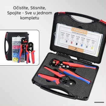 Višenamjenski set alata za skidanje izolacije i crimpenje žica, posebni klijevi za električare, prenosna kutija alata