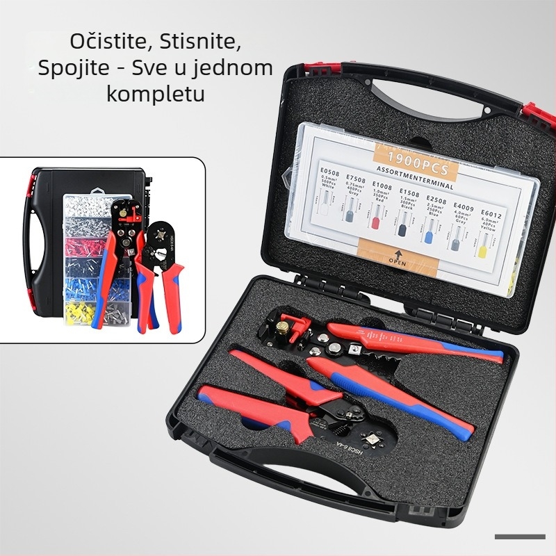 Višenamjenski set alata za skidanje izolacije i crimpenje žica, posebni klijevi za električare, prenosna kutija alata