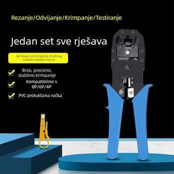 Višenamjenska kliješta za mrežne kablove: rezanje kablova, skidanje izolacije optičkih vlakana i krimpanje za instalacije širokopojasne mreže