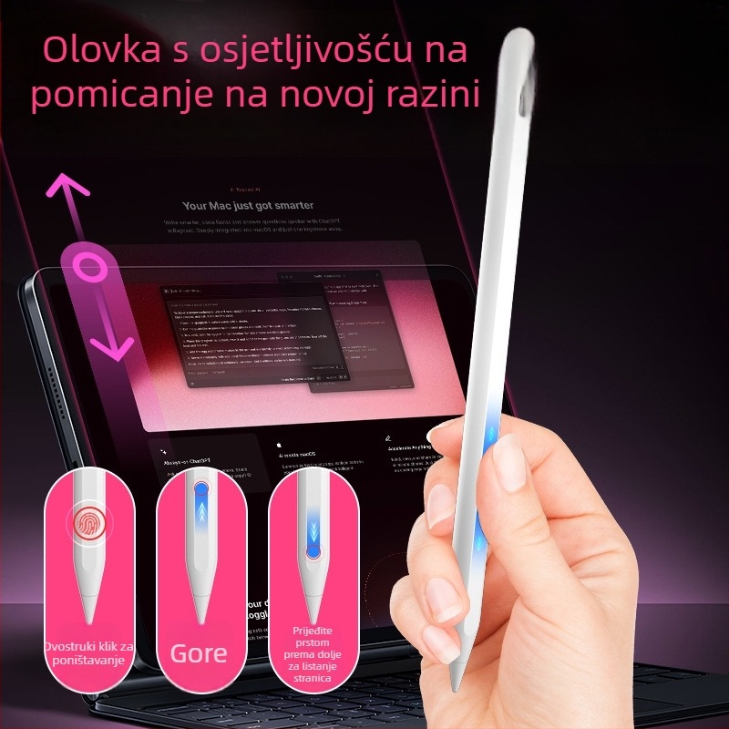 Kapacitivni stylus s nagibom i osjetljivošću na pritisak za iPad – pisanje i crtanje na dodirnom zaslonu