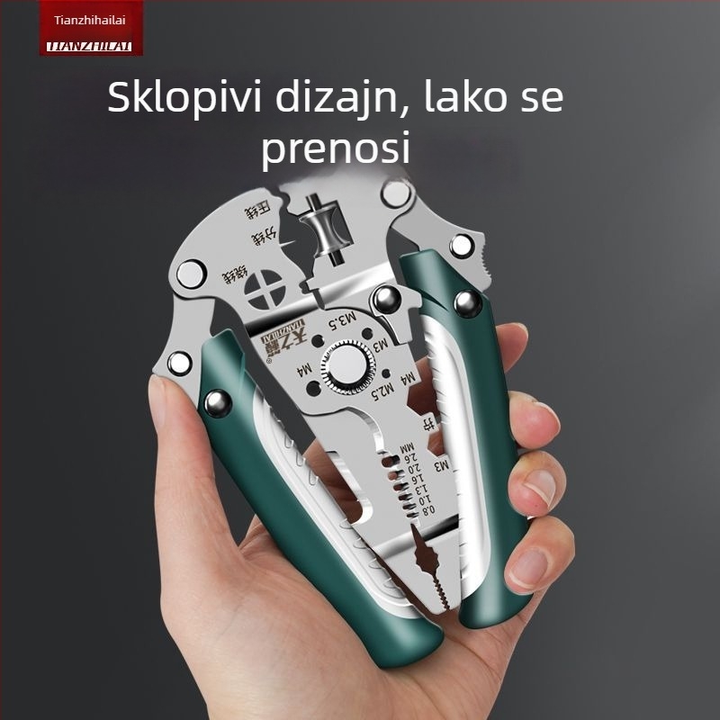 Višenamjenski alat za skidanje izolacije žica za električare — kliješta za skidanje izolacije, razdvajanje i rezanje žica