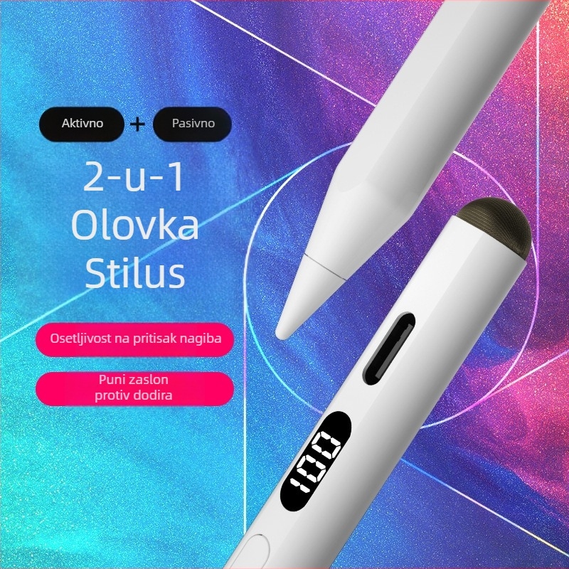 Univerzalno kapacitivno olovko s digitalnim zaslonom za tablete i telefone s Androidom i iOS-om.