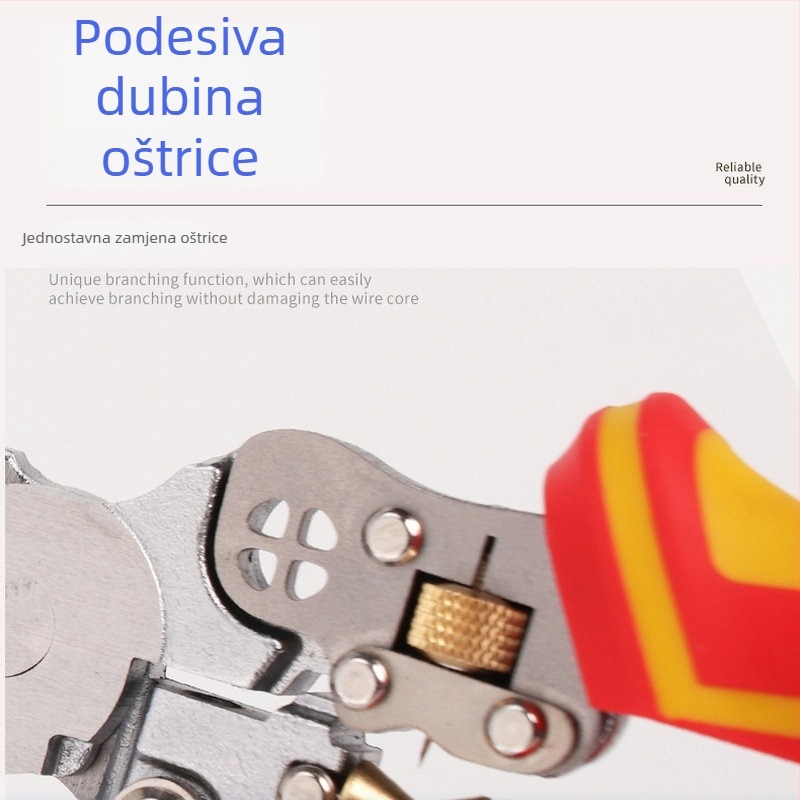 9-u-1 višenamjenski alat za električare: skidanje izolacije, rezanje žica, klešte, presice i podjela vodiča, s testerom napona