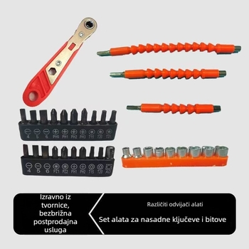 Mini okretni ključ s pogonom od 1/4 inča, 6,35 mm pogon, prijenosni dvostruki račni alat za uske prostore